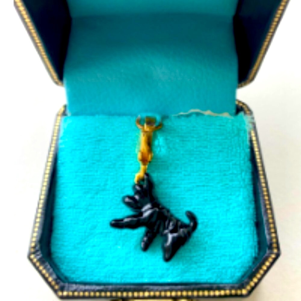 Y2K VINTAGE JUICY COUTURE ICONIC BLACK SCOTTIE YORKIE DOG CHARM SCOTTISH TERRIER